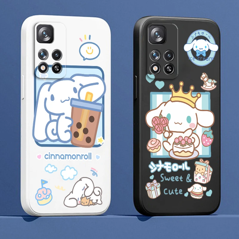 

Cinnamoroll Sanrio Cartoon Liquid Rope TPU Funda Phone Case For Xiaomi Redmi Note 11 11S 11T 10S 10 9S 9T 9 8T 8 Pro Plus 5G
