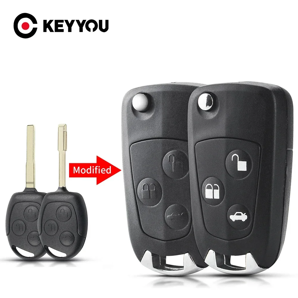 KEYYOU 3-кнопочный модифицированный складной дистанционный брелок для Ford FOCUS Mondeo Fusion