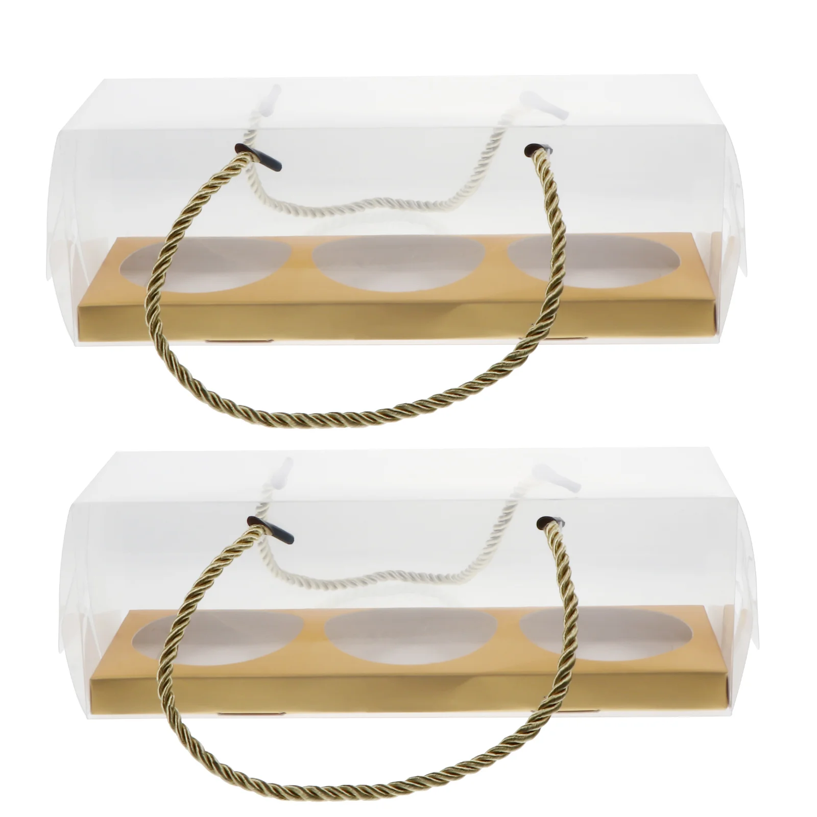 

10pcs Portable Cake Packaging Boxes Bakery Boxes Packing Boxes Portable Gift Boxes for Home Kitchen Party ( Golden )