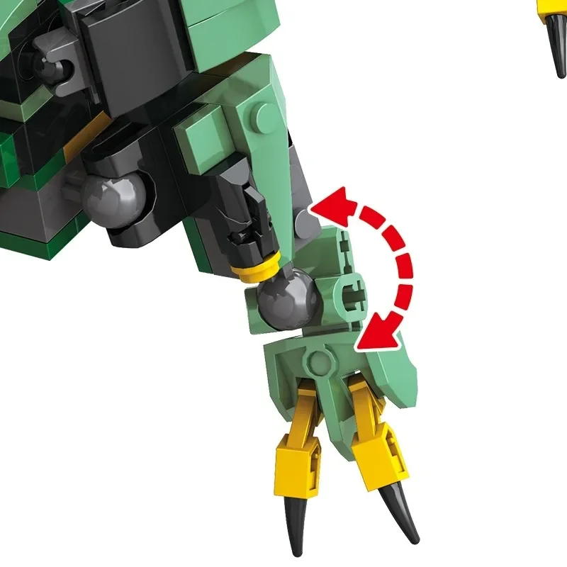 Классический фильм Летающий Мех Зеленый Дракон Строительные блоки Развивающие