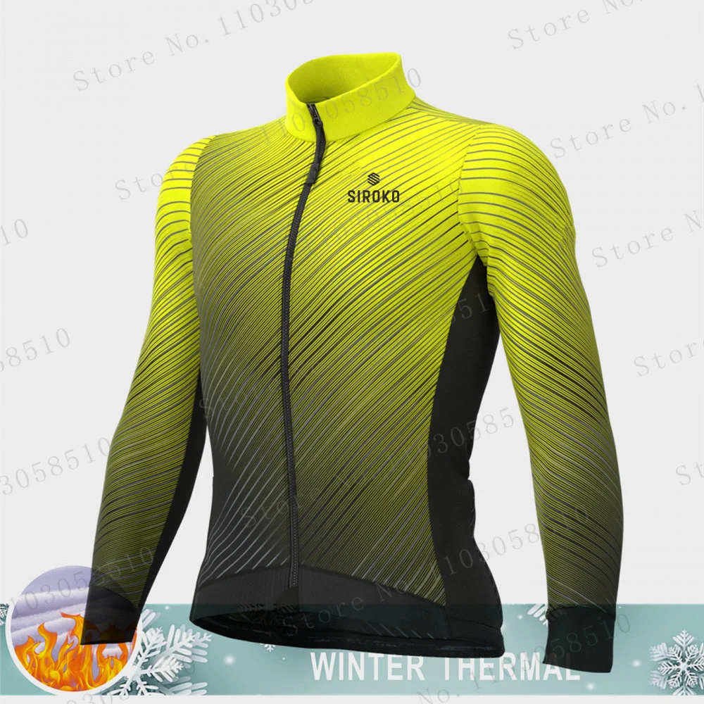 Siroko 2024 зимний термофлисовый велосипедный трикотаж топ MTB уличная мужская