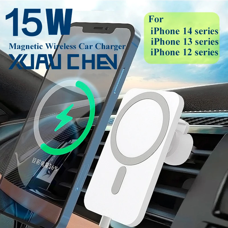 

Magnetic Car Wireless Chargers Qi Phone Charger Wireless Air Vent for iphone14 13 Mini Pro Max Magnet Adsorb Fast Wireless 15W