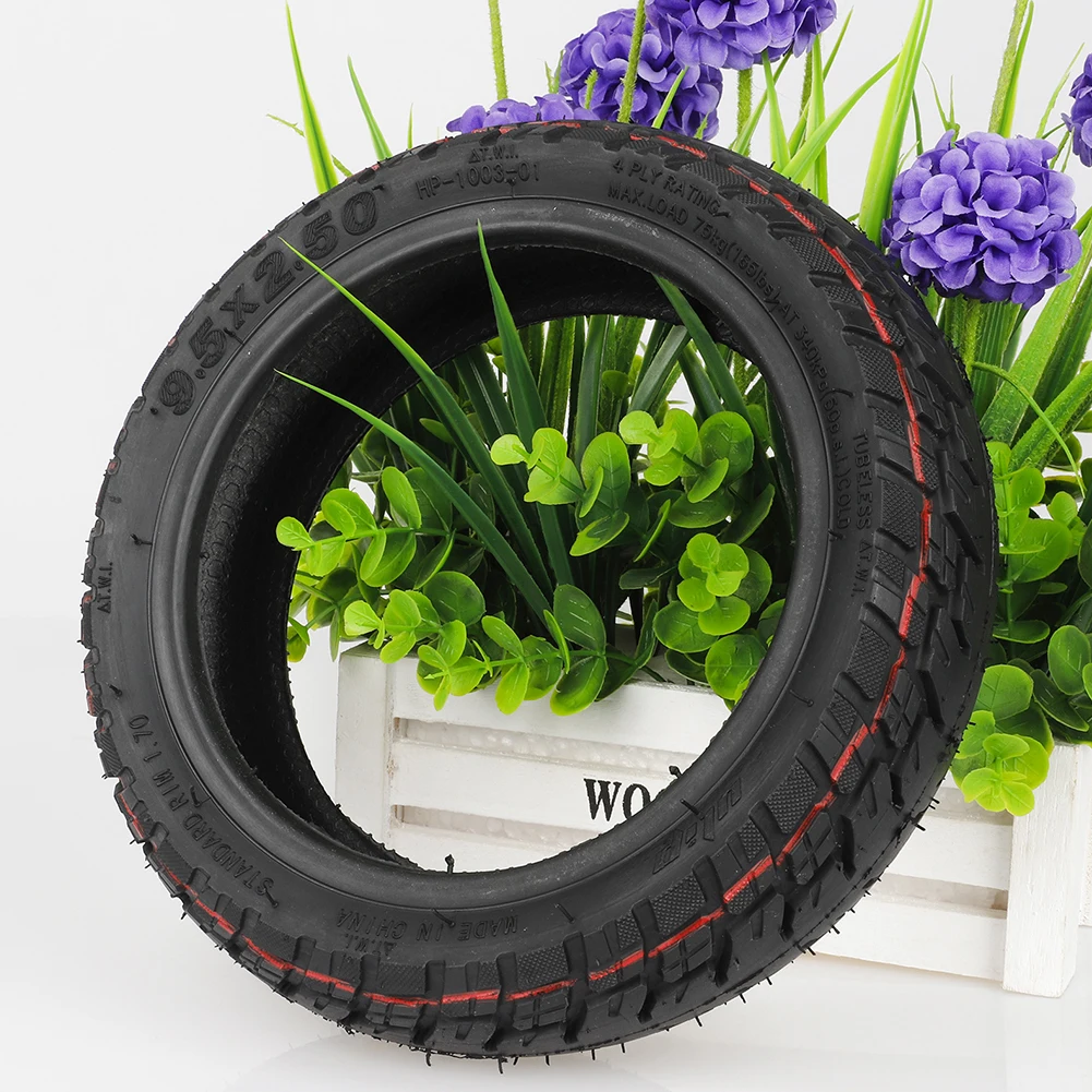 

9.5 Inch 9.5*2.50 Tubeless Off-Road Tyre Black Rubber Tire For NIU KQI3 Electric Scooter 9.5x2.5 Tubeless Tire Durable Wearproof