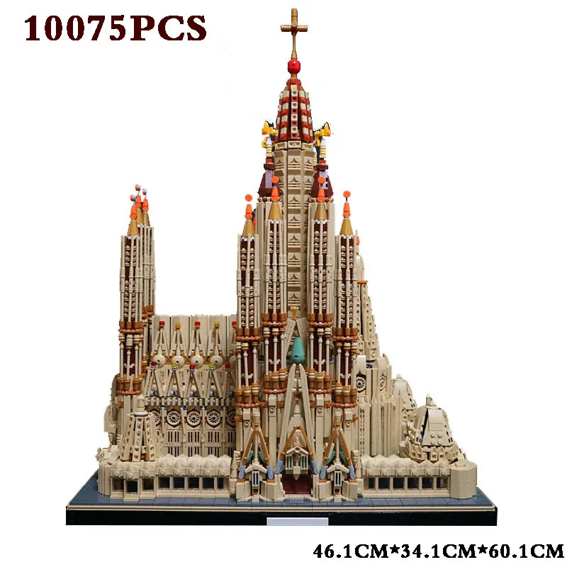 

MOC Spanish Architecture Church Barcelona Building Blocks, Sagrada Familia DIY Building Complex Building Blocks Christmas Gifts