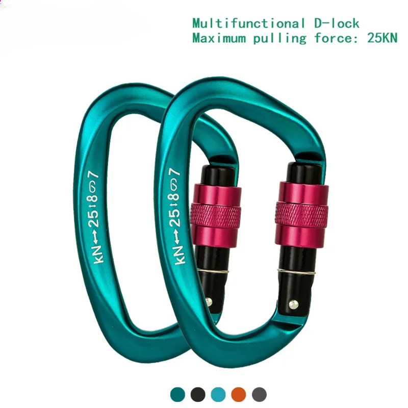 

Новый альпинистский карабин 25KN для скалолазания, D-образный защитный мастер с винтовой застежкой, оборудование для скалолазания