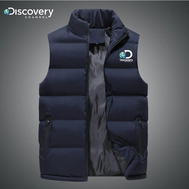 2022 New Discovery Clothing Winter Jacket Men Stand Collar Vest Men Zipper Men's Jacket Sleeveless Casual Vest Large Size