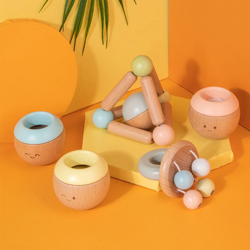 

Montessori Wooden Baby Education Toy Toddler Sensory Touch Soothing Toy Intelligence Grasp Training Baby Toy Baby Shower Gift