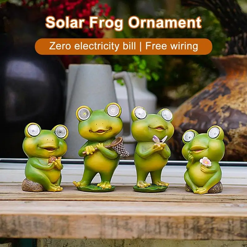 

Frog Lamp Solar Garden Lamp Decorative Frog Figurine Outdoor Ornament Frog Solar Lights Outdoor Decorative Tabletop Lanterns