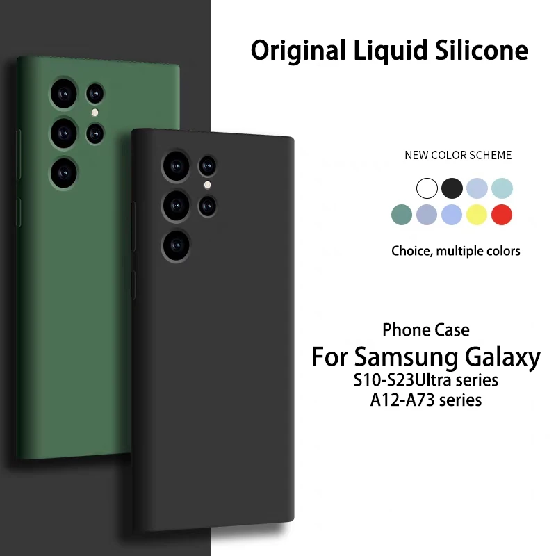 

Original Liquid Silicone Case For Samsung Galaxy S23 S22 S20 S21 Ultra FE S10 Plus A53 A52 A32 A33 A31 A12 A73 S23Ultra Cover
