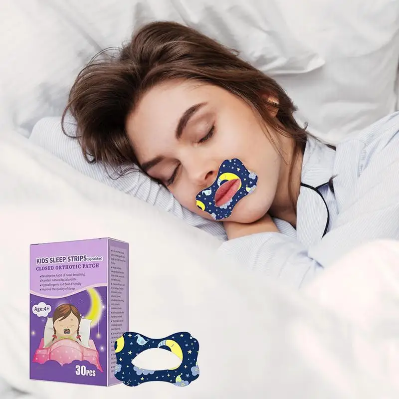 

Полоска для сна, 30 шт. в упаковке, усовершенствованная мягкая полоска для рта для дыхания в носу, полоска против храпа для сна в ночное время