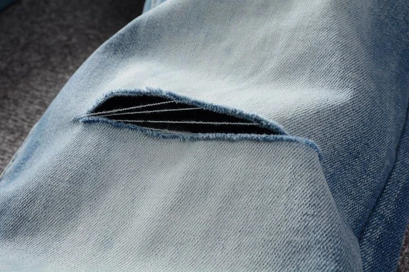 Джинсы мужские рваные в стиле хип-хоп дизайнерские брюки из денима с