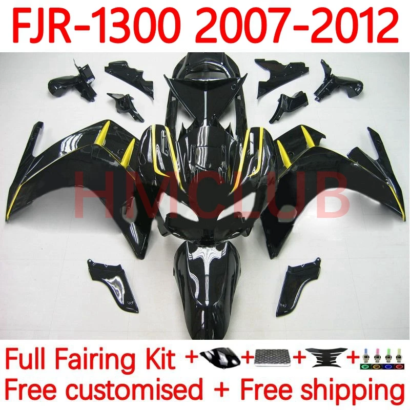 

Body For YAMAHA FJR-1300 FJR 1300 A C FJR1300 2007 2008 2009 2010 2011 2012 FJR1300A 07 08 09 11 12 Fairing 37No.20 black yellow