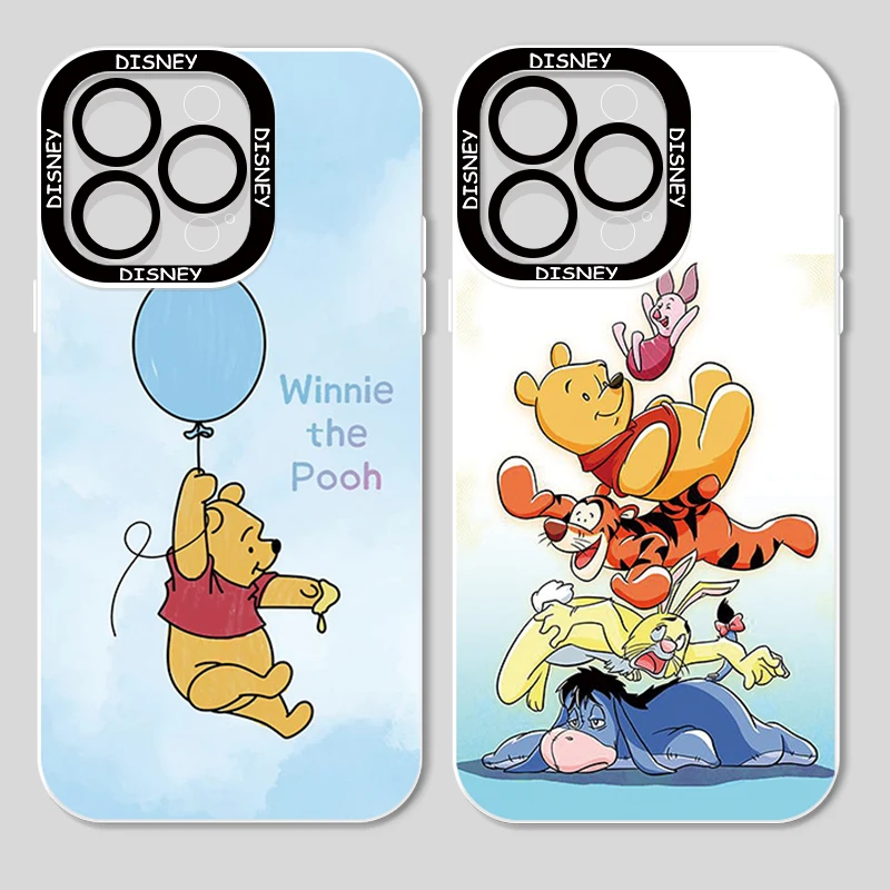 

Winnie Disney Pooh Cute Transparent Phone Case For iPhone 14 13 12 11 Mini XS XR X Pro MAX 8 7 6 Plus SE Angel Eyes