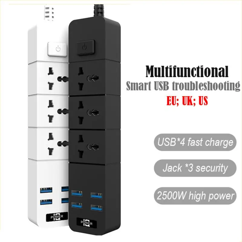 

Умная розетка Usb, многофункциональная быстрая зарядка, разъем для ЕС, Великобритании, США, отверстие 3