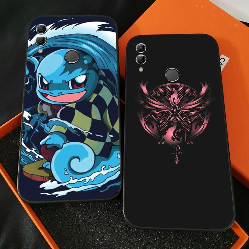 

Squirtle Pikachu Pokemon Phone Case For Huawei Honor 7A 7X 8 8X 8C 9 V9 9A 9X 9 Lite 9X Lite Carcasa Coque Back Funda