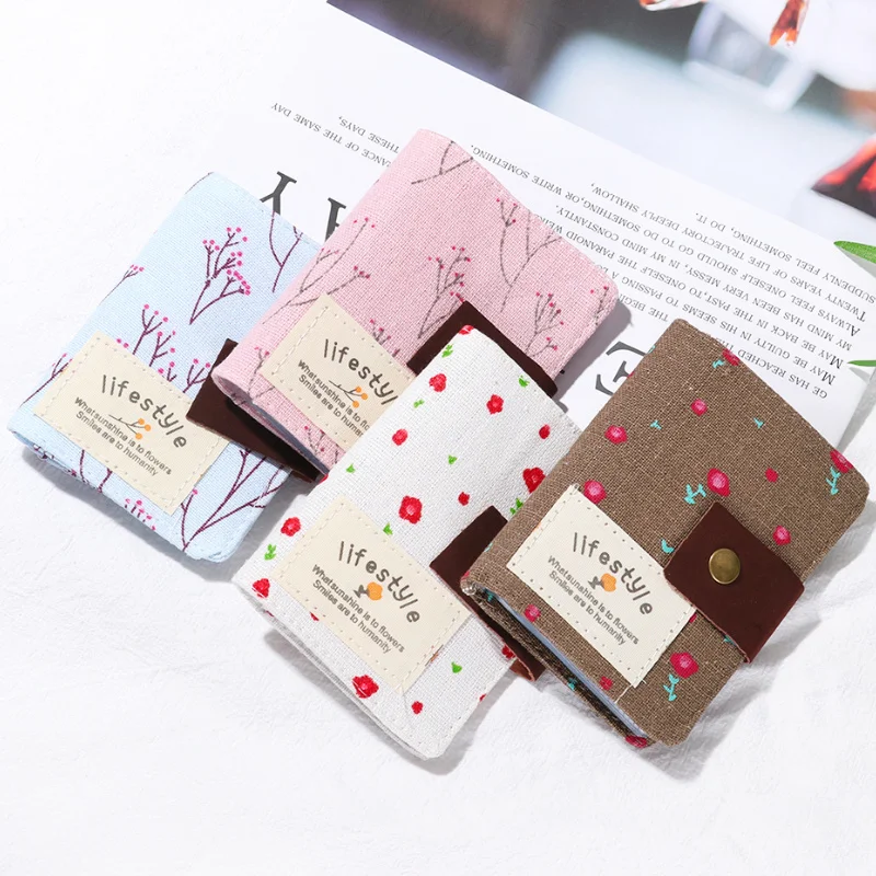 

Card Holder 20 Slot Credit Card Holder Floral Pattern Ladies Card Holder Canvas Bag Credit Card Holder Bag