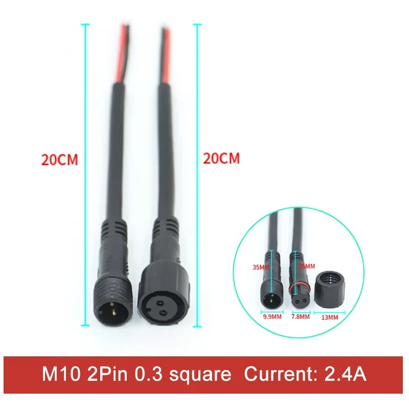 

2Pin M14 Мужской Женский Док-станция 5521DC Мини-вилка M8 M10 Солнечная энергия Световая полоса Линия M12 Автомобильный ПВХ Водонепроницаемый разъем