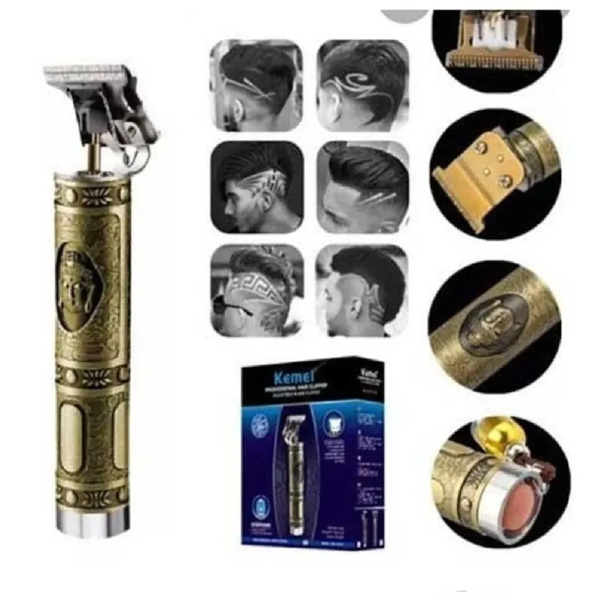 

Maquina Corta Cabelo Barba Kemei Recarregavel Bi-v Km-1974A