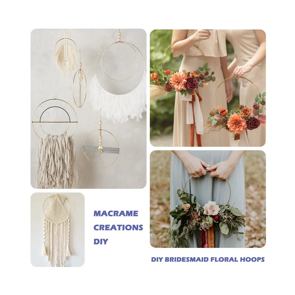 

12 Inch Gold Metal Floral Hoop Garland Table Decoration for Wedding with Wood Card Holders Metal Wreath Flower Garland