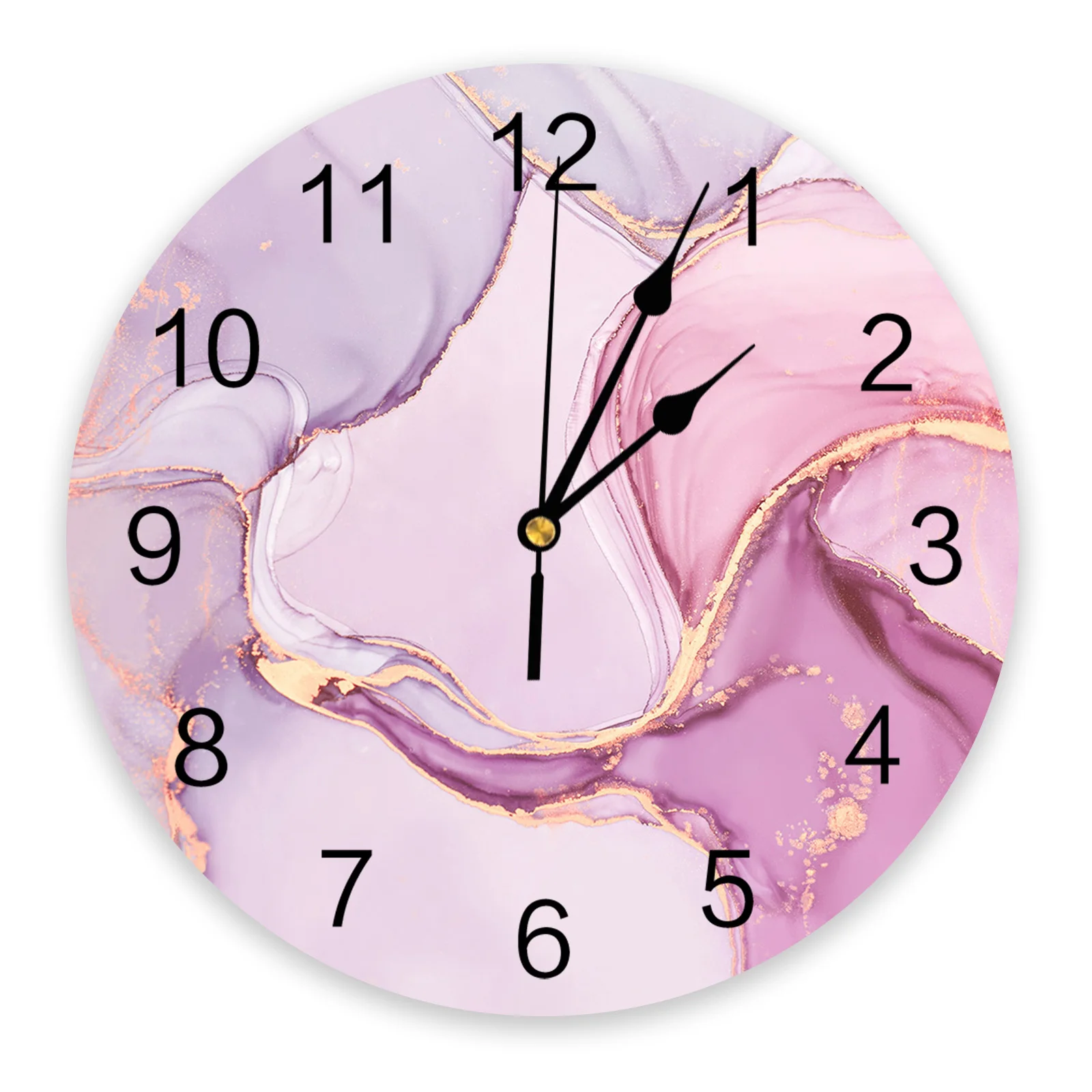 

Marble Gradient Pink Design Wall Clocks Silent Home Cafe Office Wall Decor Clocks for Kitchen Wall Art Large Wall Clocks 25cm