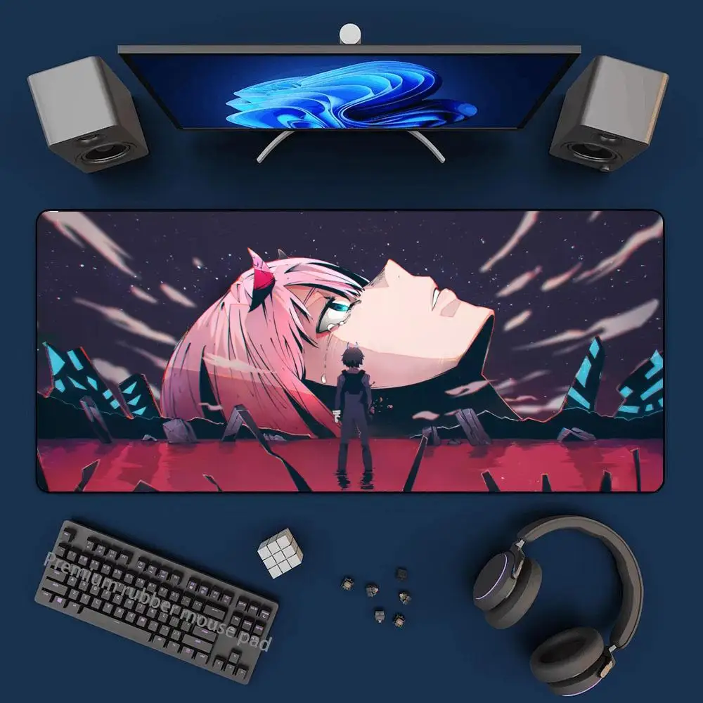 Большой игровой коврик для мыши с аниме Zero Two Darling in the Franxx новый XXL клавиатуры