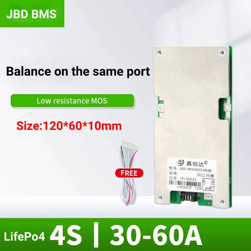 

JBD Bms 4S Lifepo4 60A 50A 40A 30A With Common Port Balance Lithium Battery Circuit Board For Electric Energy Storage Tools