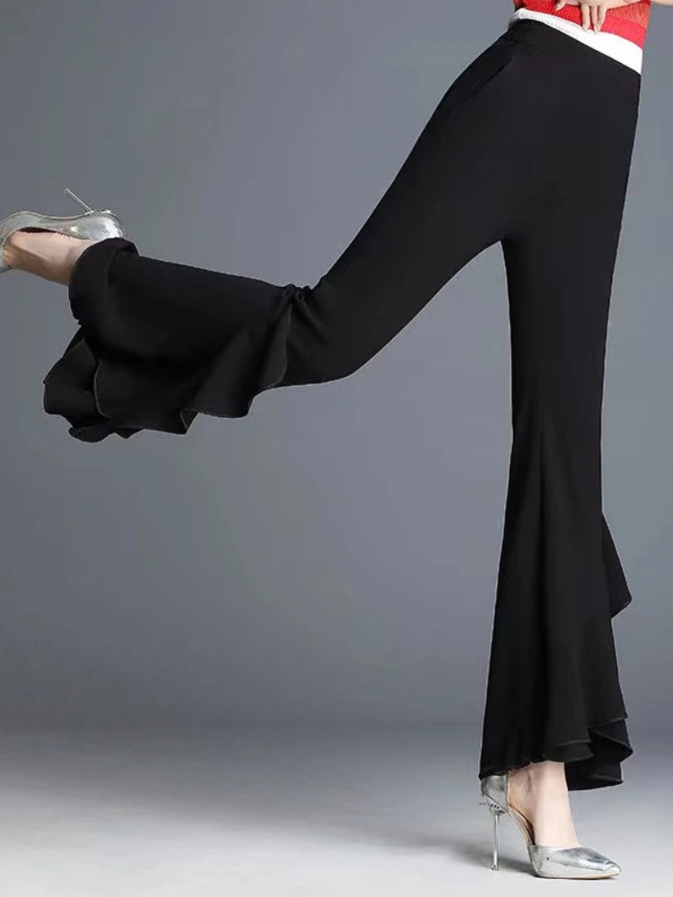 BONNTEE Женские брюки-клеш из хлопка и полиэстера