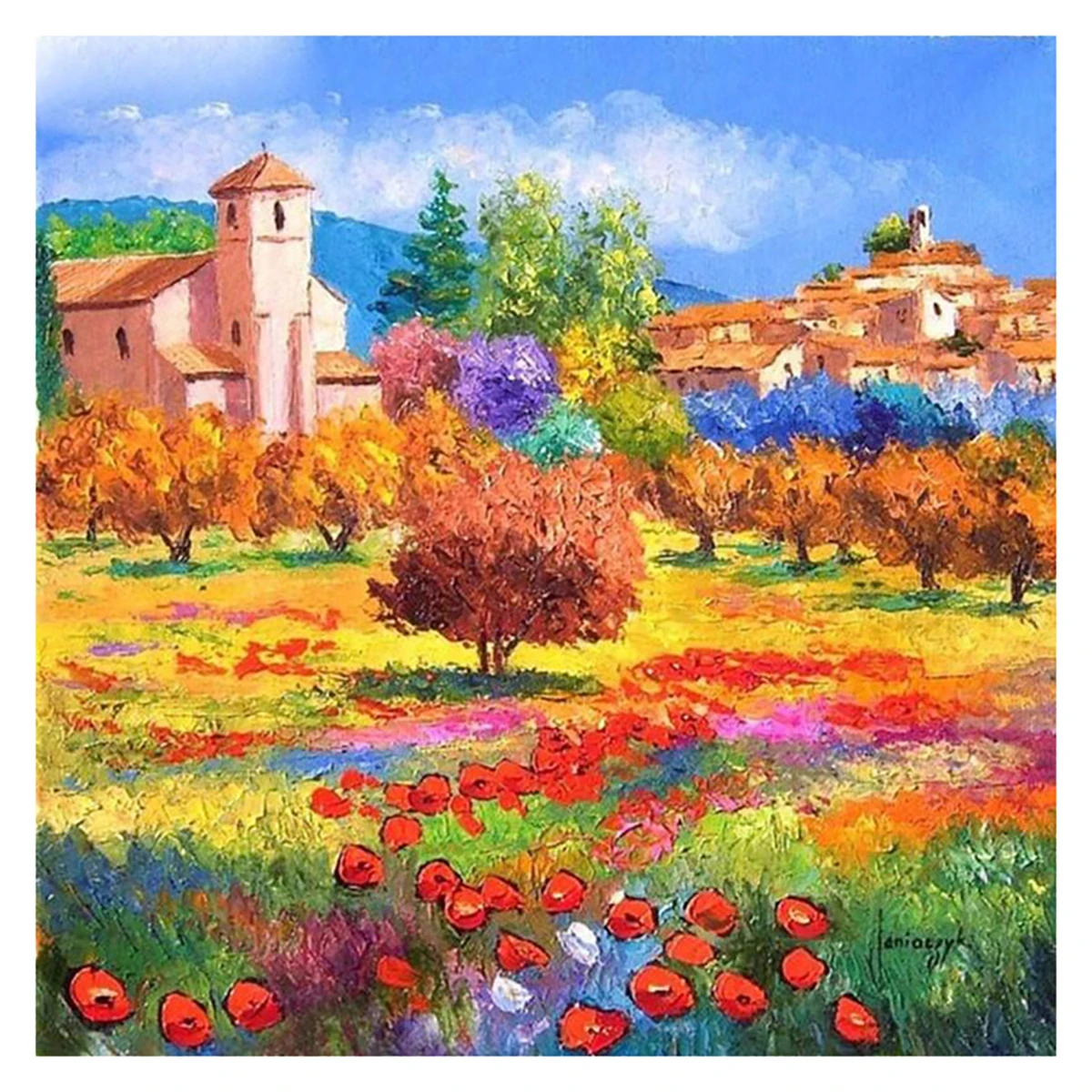 Diamond Painting DIY fall Deep forest cross stitch diamond painting round diamond Mosaic home decoration gift