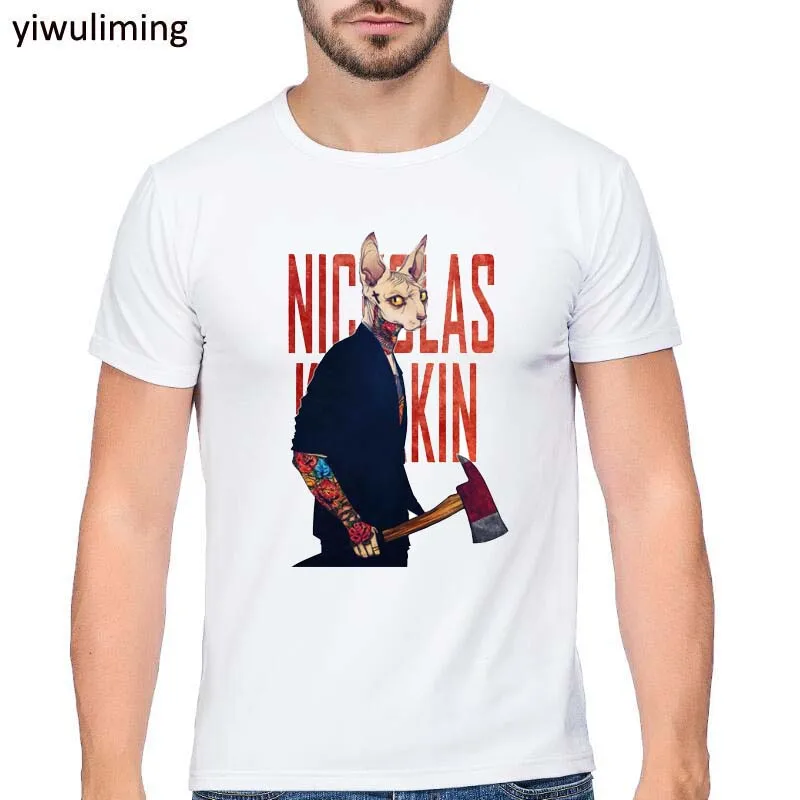 

Mens T Shirts Fashion 2023 Brand Summer White Sphinx Cat Designer Funny Short Sleeve Printing T Shirts