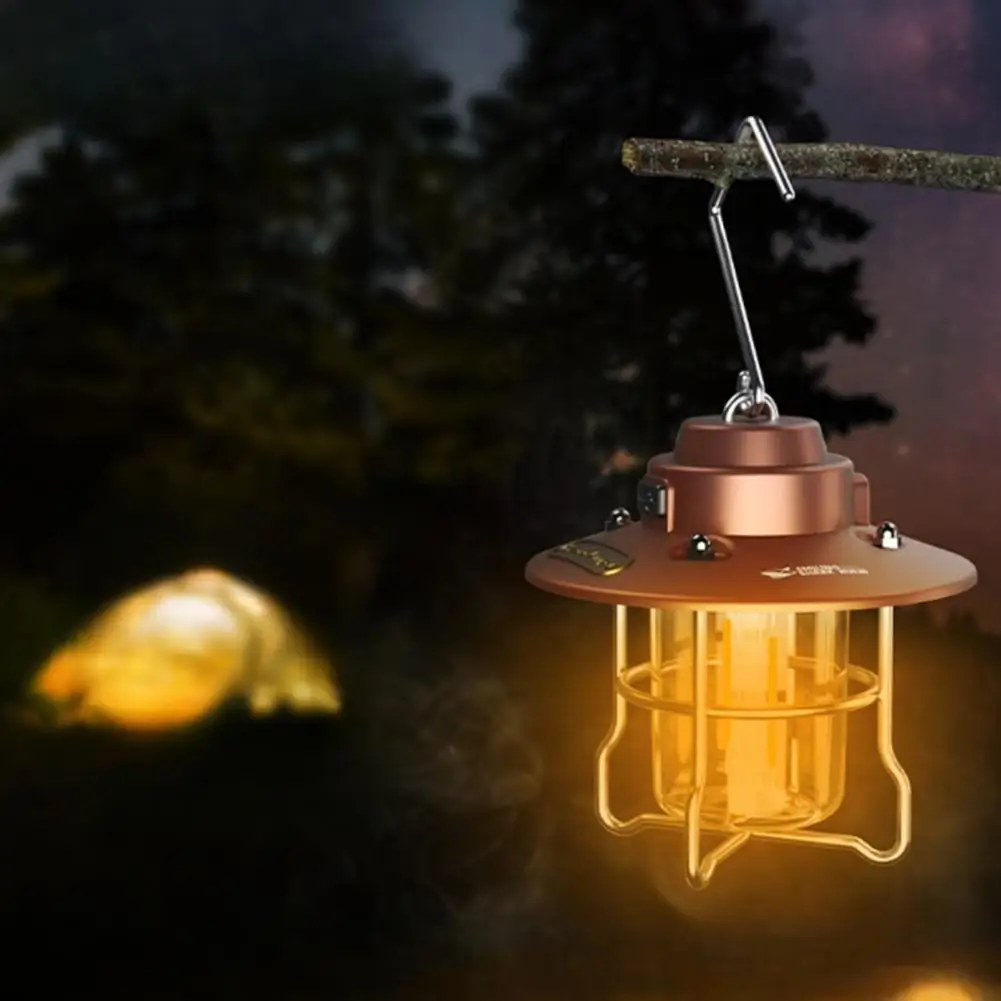 

Portable Outdoor Retro Camping Lights 3-levels Dimming High Brightness Hanging Lights With Hooks