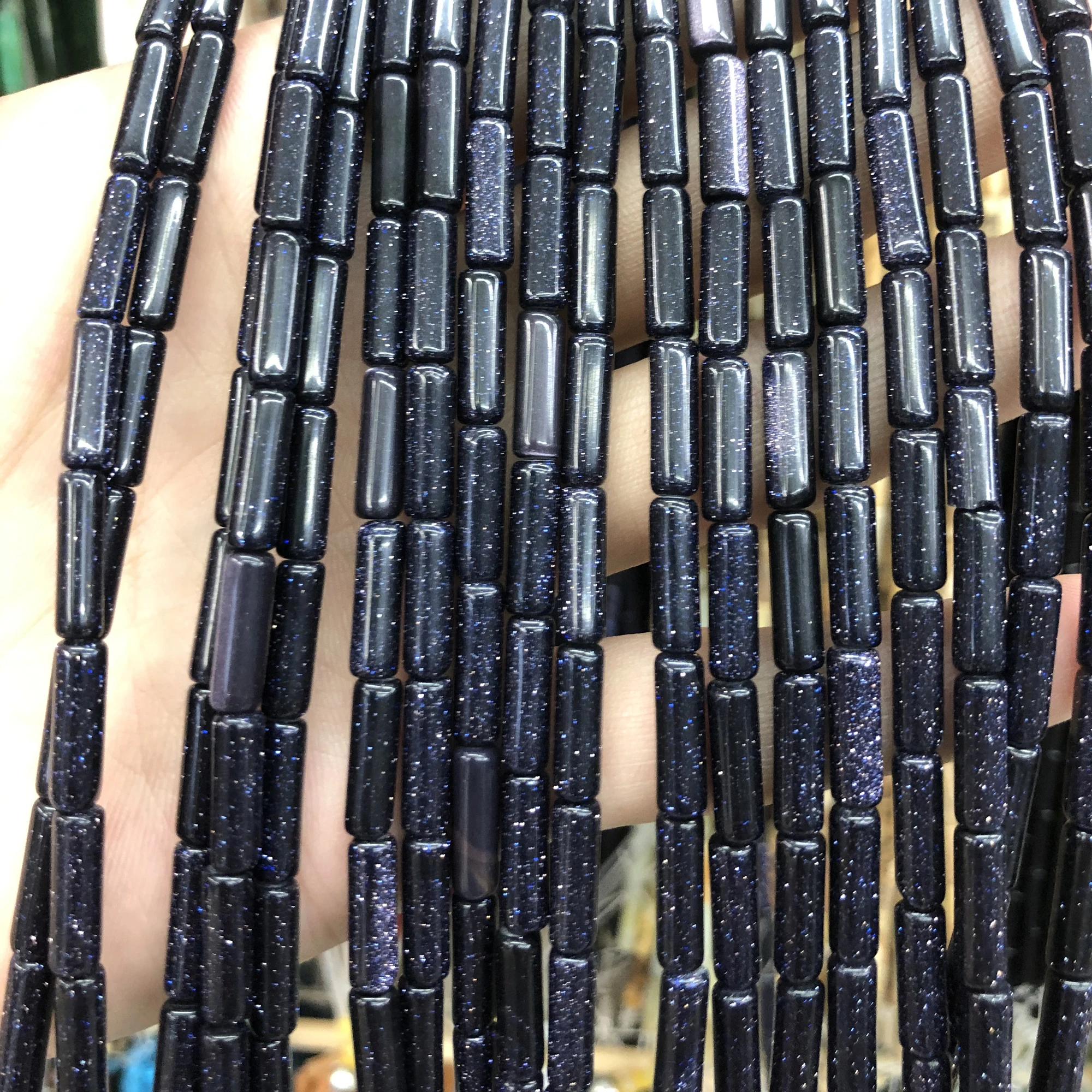 

Blue Sandstone Tube Beads Natural Stone Beads 4x13mm 15''