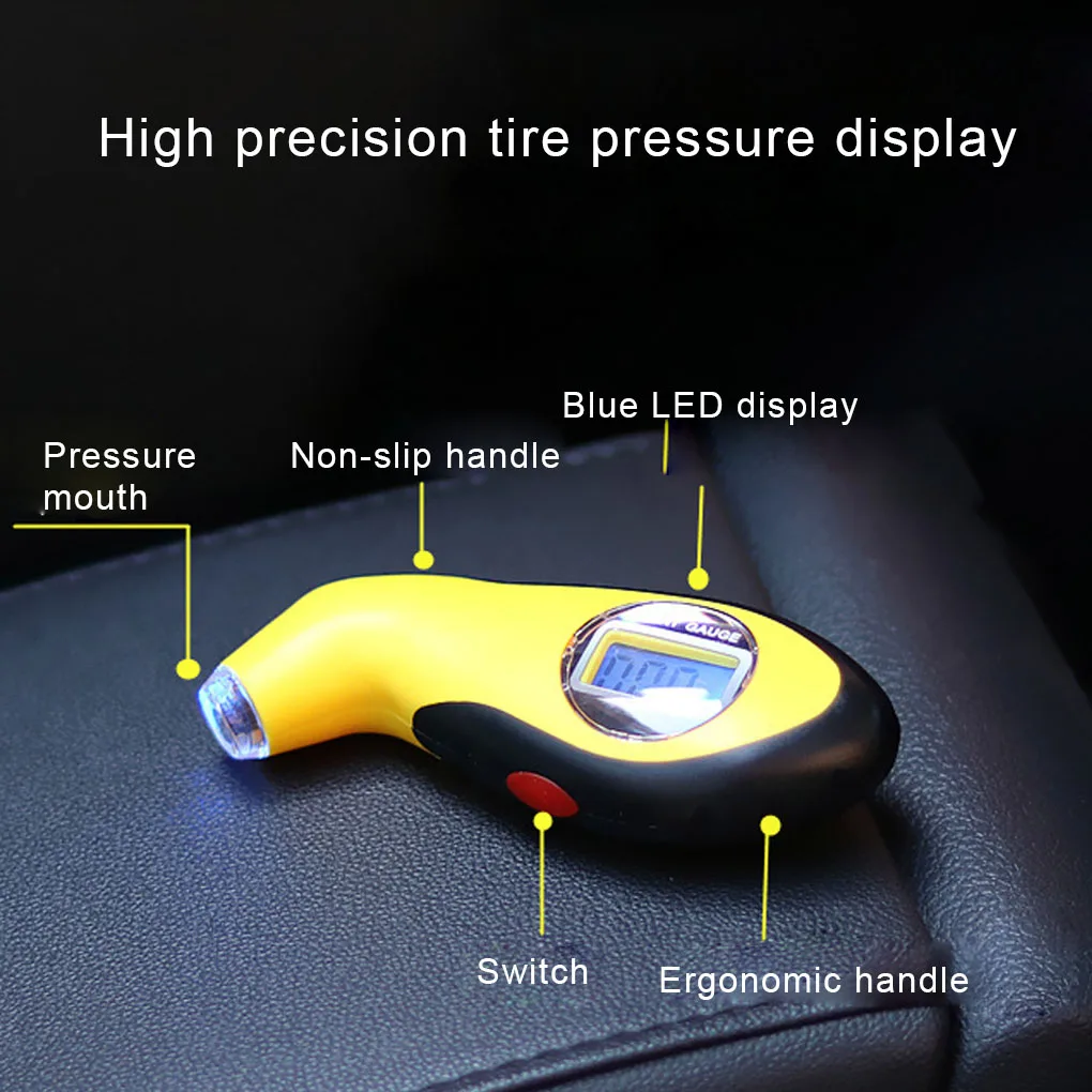 LCD Digital 5.0-100 PSI Backlit Tire TyreTester Manometer Barometers Tool For Car Motorcycle KPA BAR Air Pressure Gauge 50%Off |