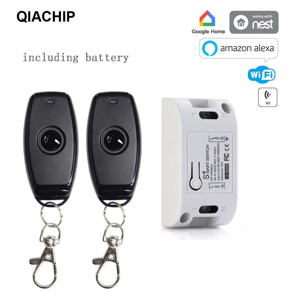 

New WIFI 433Mhz remote control smart switch AC90-250V Intelligent receiver For Smart Home DIY Led Lamp Light Switches 10A 2200W