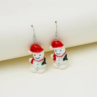 new product simple fashion three dimensional cute cartoon elk christmas snowman old man earrings ear hook jewelry