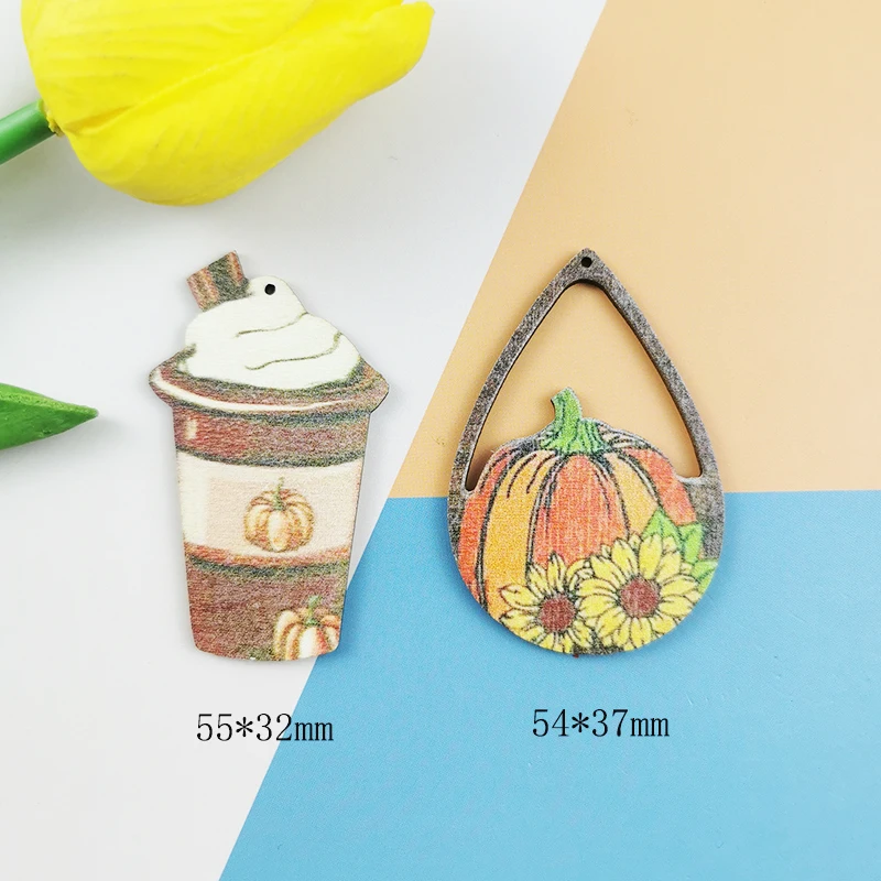 10 шт. Деревянные Подвески в виде тыквы