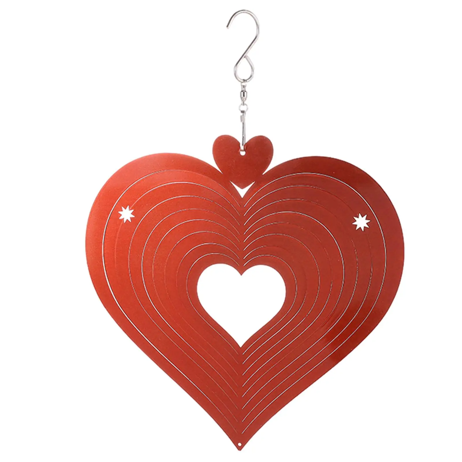 

Милый садовый Колокольчик из нержавеющей стали в форме сердца, вращающийся подвесной колокольчик, уличное украшение для бара, двери, кафе, у...