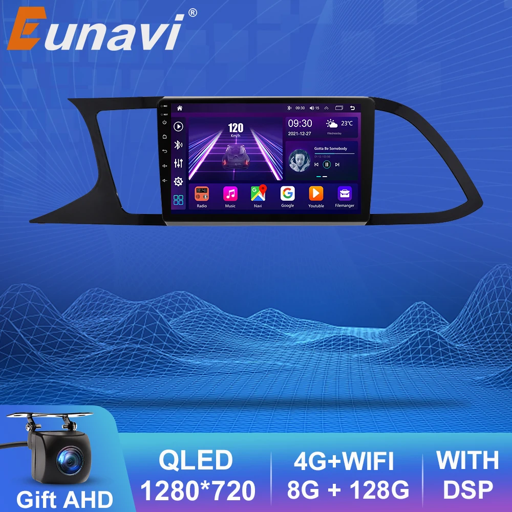 

Автомагнитола Eunavi QLED Android для Seat Leon MK3 2013 2014 - 2018 мультимедийный плеер Carplay 4G Автомобильный GPS-навигатор 2DIN 2 Din