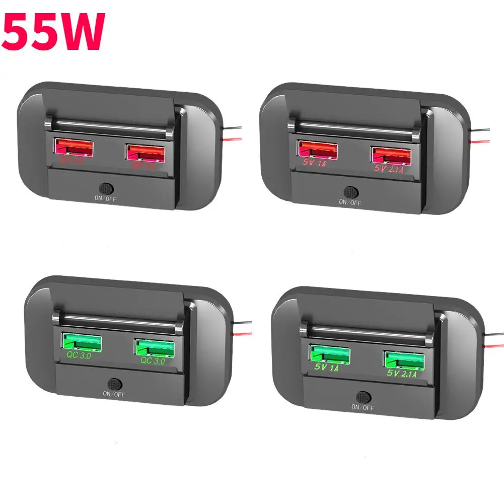 12v-24v Usb Power Panel With Swith Outlet Panel Charge For Rv
