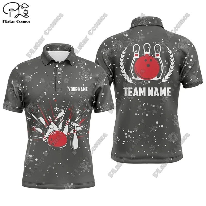 Новинка персонализированная рубашка-поло с 3d-рисунком боулинга футболка-поло