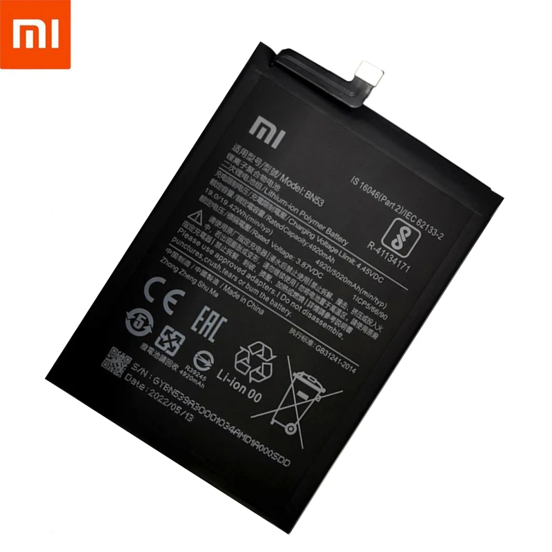 100 original new 5020mah bn53 replacement battery for xiaomi redmi note 9 pro bateria mobile phone batteries free tools free global shipping