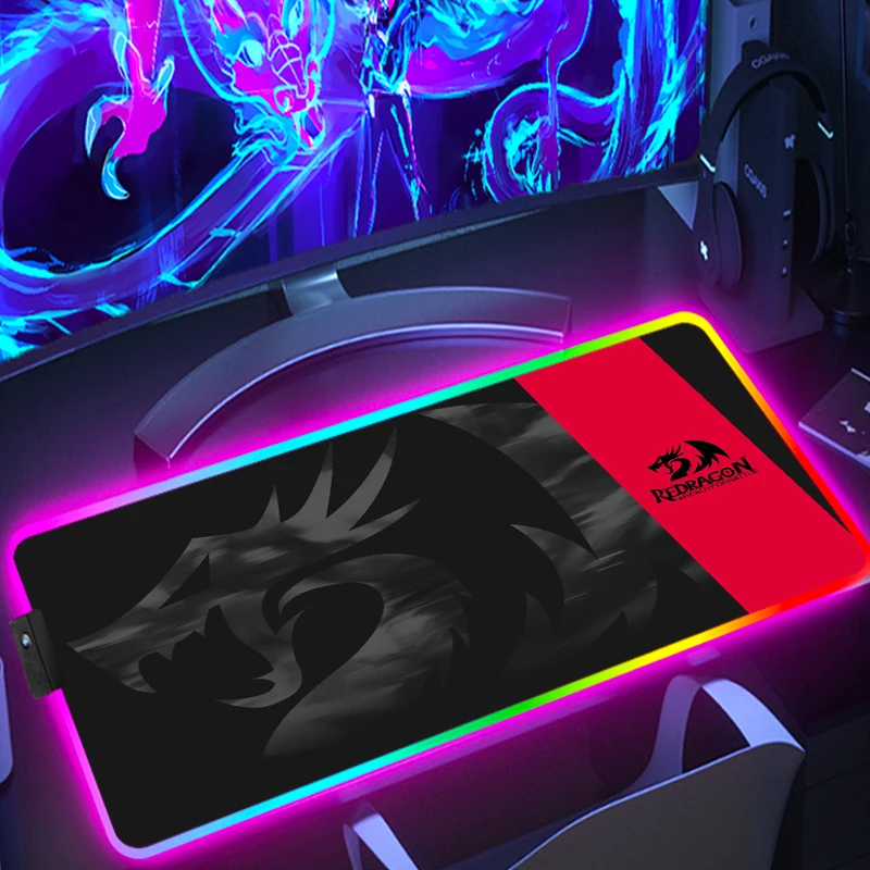

Коврик для мыши Xxl RGB игровая клавиатура подсветка REDRAGON коврик для мыши Аниме большие игровые аксессуары Расширенный Настольный коврик для ...
