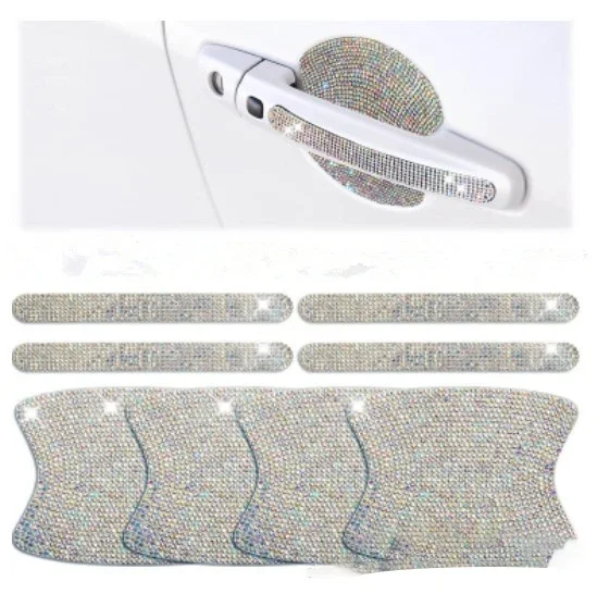 

8 шт., алмазные наклейки на дверные ручки автомобиля