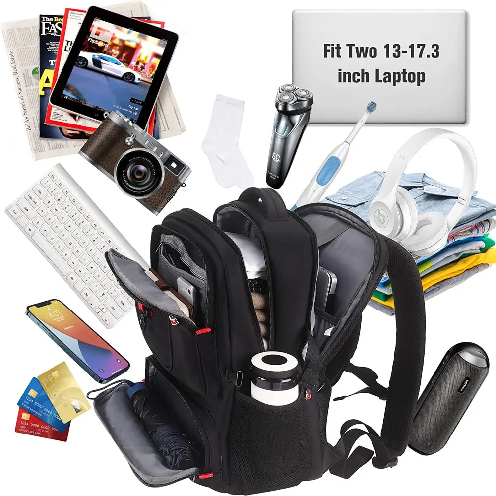 17 Inch Travel Laptop Backpack for Men Women,  Extra Larger 50L Business Backpack with USB Charging Port, Carry on College Schoo