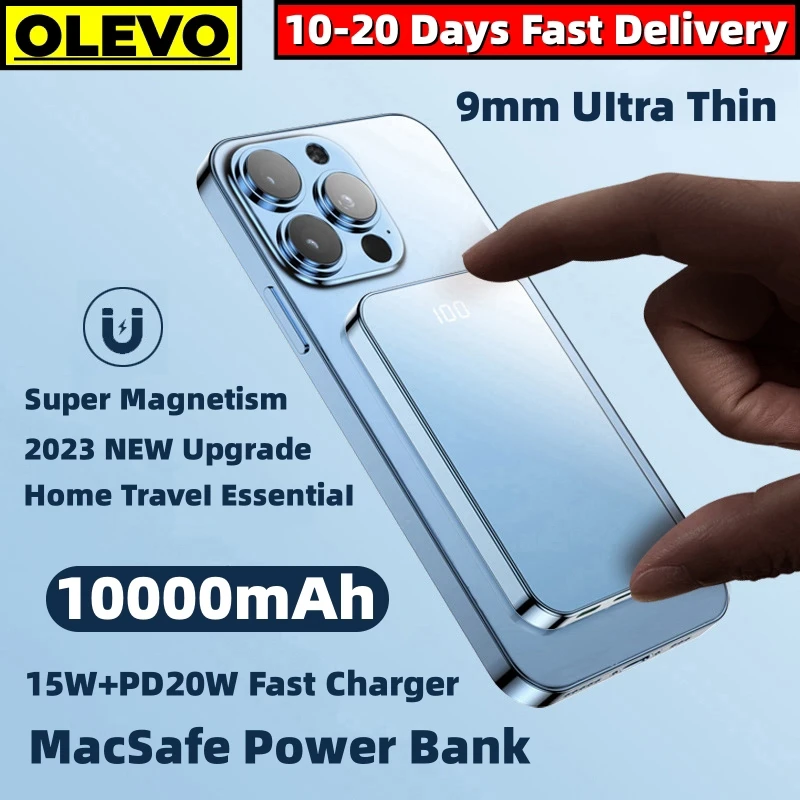 

10000mAh Magnetic Wireless Power Bank Macsafe Powerbank 20W Fast Charger For iPhone 12 13 14 15 External Auxiliary Battery Pack