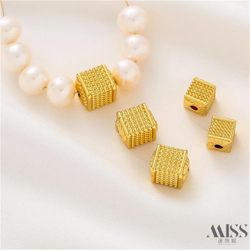 18-каратное золото квадратная бусина с плавающей точкой перегородка аксессуары