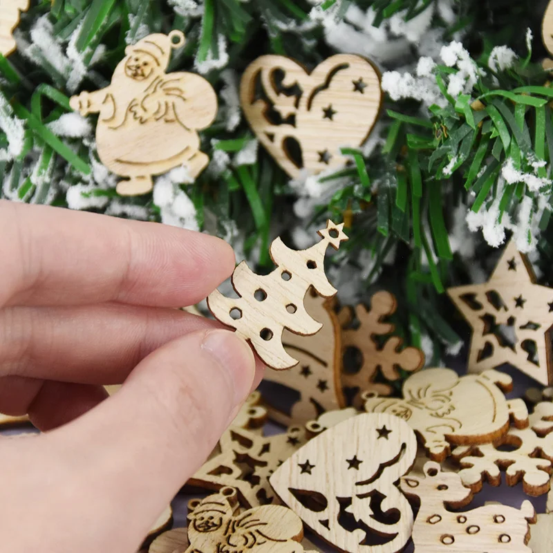 Деревянные рождественские гирлянды-растяжки 50 шт