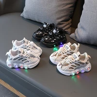 kids sneakers children baby girls boys letter mesh led luminous socks sport run sneakers shoes sapato infantil light up shoes