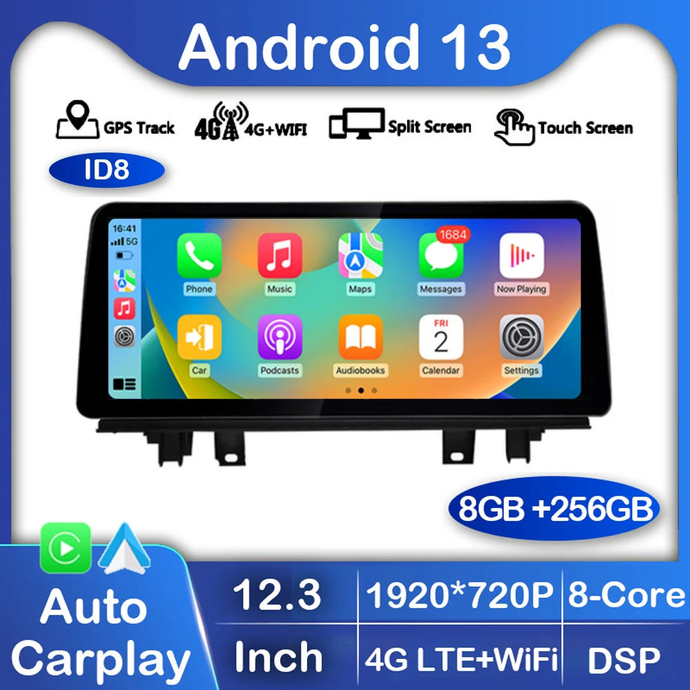 

12.3 Inch Android 13 ID8 Car Radio For BMW X1 X2 F48 F49 2016 - 2020 NBT EVO Multimedia Player Carplay Auto Stereo WIFI+4G Audio