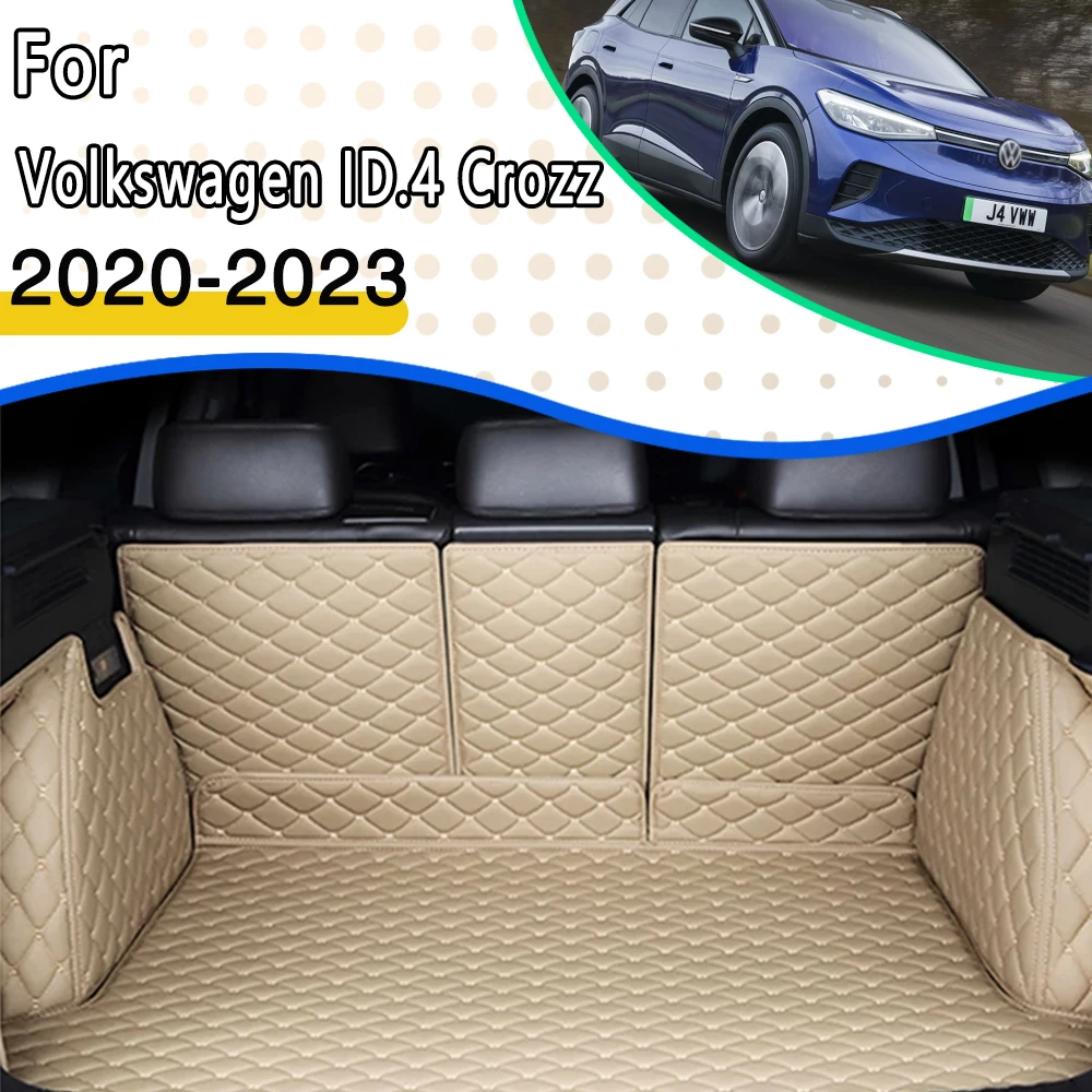Car Mats For VW Volkswagen ID.4 Cross 2020 2021 2022 2023 Leather Mat Car Trunk Mat Organizador Maletero Coche Car Accessories