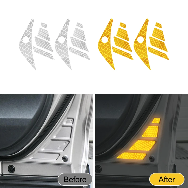 

10Pcs/Set Car Door Reflective Safety Warning Sticker Car Door OPEN Reflective Decorative Sticker For Toyota RAV4 2019 2021 2022